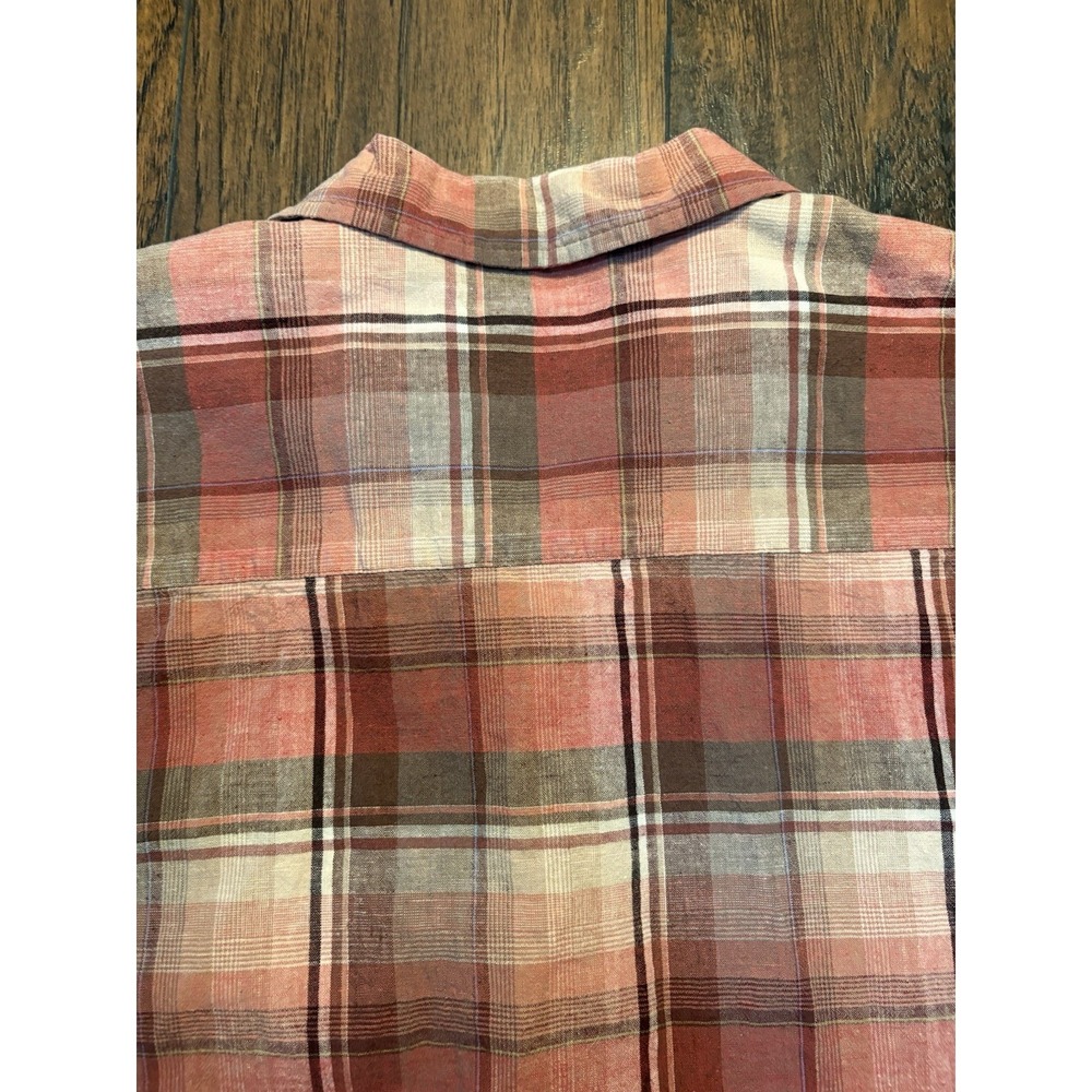 Wrangler George Strait Mens M Plaid Woven Short Sleeve Button Up Shirt Pink - Picture 16 of 16